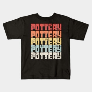 Retro 70s POTTERY Text Kids T-Shirt